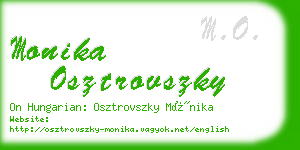 monika osztrovszky business card